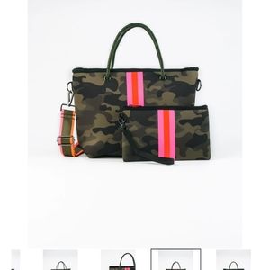 Haute Shore Fix Neoprene Camo Mini Tote w/Stripe